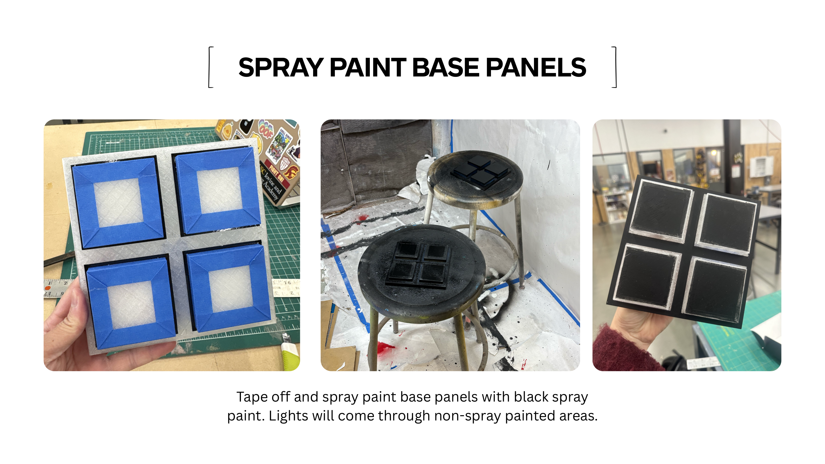 Spray painting the base panels