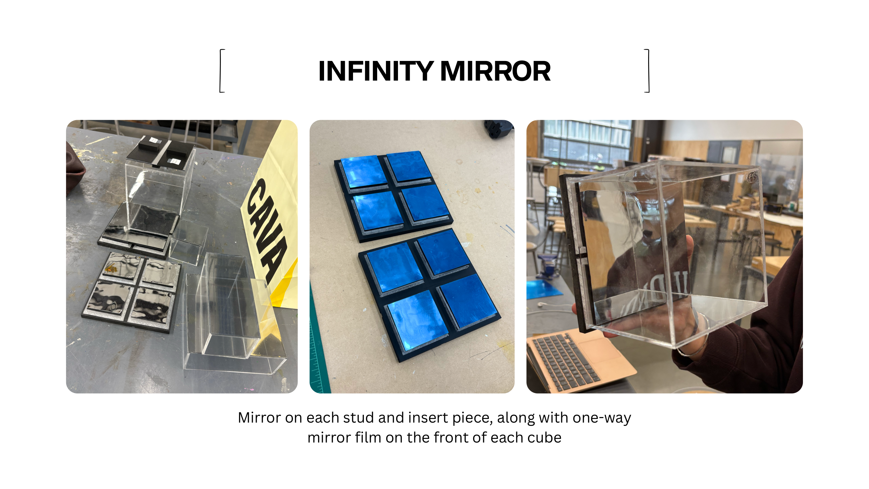 Infinity mirror build with one-way mirror film