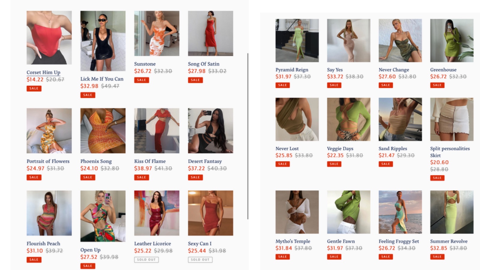 A curated, visually balanced product grid